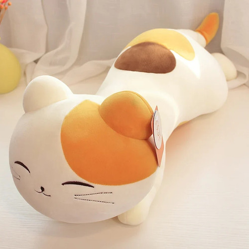 Cartoon Crouching Cat Plush Toy Strip Pillow Sofa Cushion - photo 5