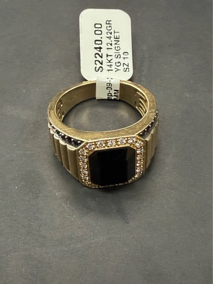 14KT 12.42GR Signet Ring SZ 10 - photo 2