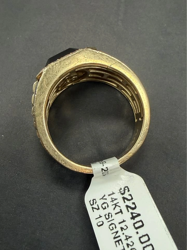 14KT 12.42GR Signet Ring SZ 10 - photo 3
