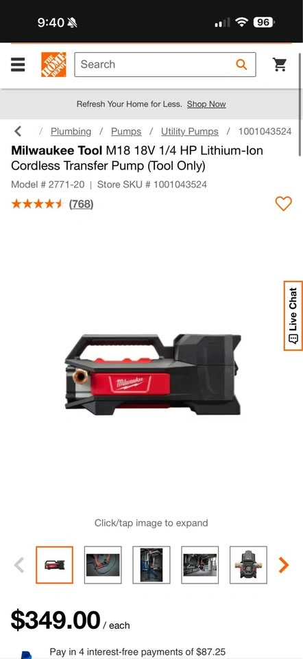 Milwaukee M18 18V 1/4 HP Cordless Transfer Pump with Battery - photo 5