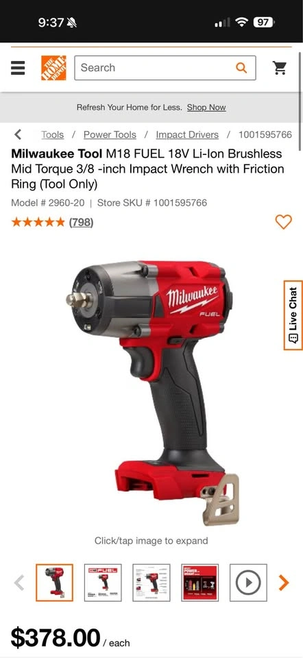 Milwaukee M18 FUEL 18V Brushless Mid Torque 3/8 Impact Wrench - photo 4