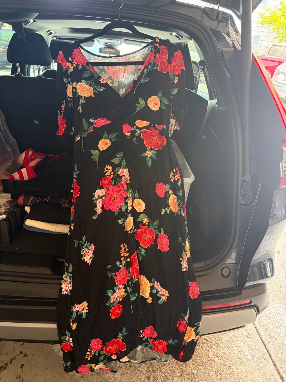 Old Navy Black Floral Maxi Dress