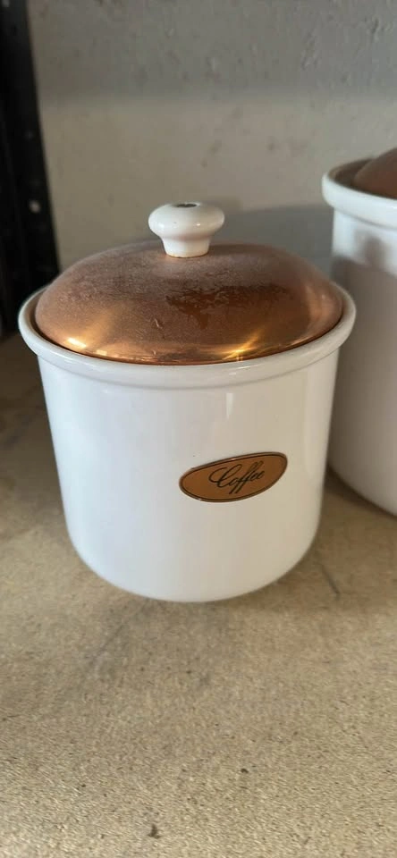 4-Piece Ceramic Canister Set with Copper Lids - $5 for all 4 - photo 2
