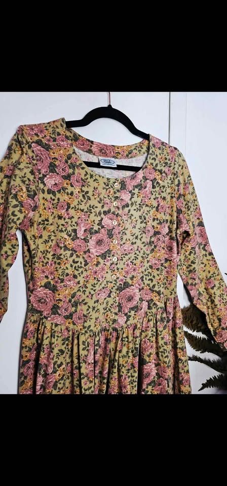 Sz 8 Laura Ashley Floral Long Sleeve Midi Dress - photo 2