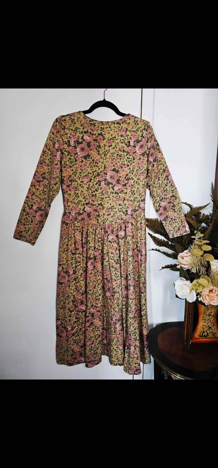 Sz 8 Laura Ashley Floral Long Sleeve Midi Dress - photo 5