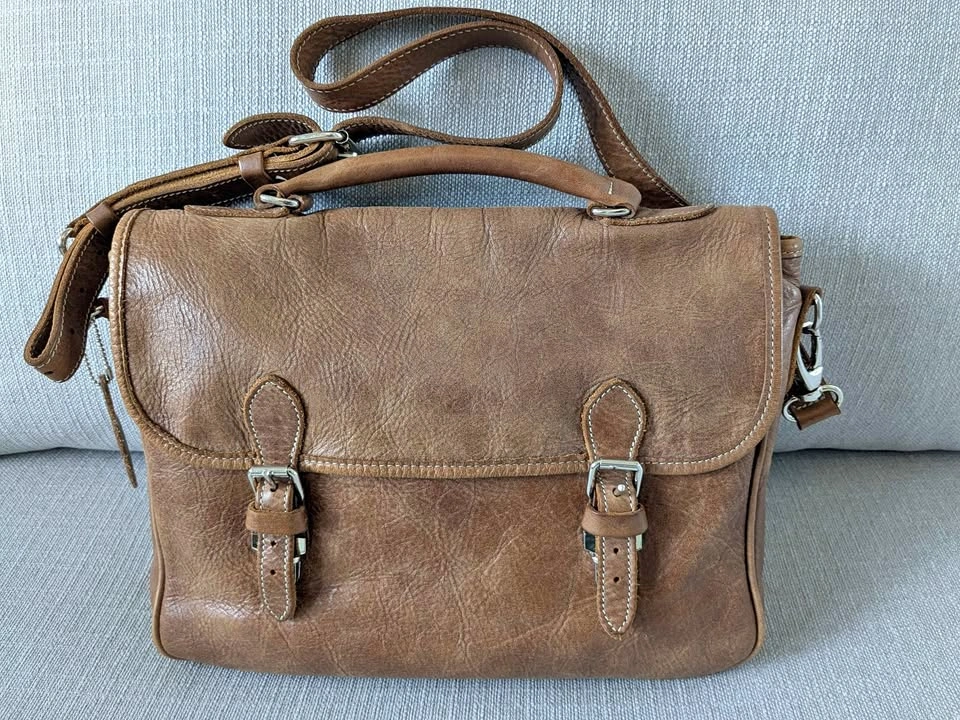 Vintage Roots Tribe leather laptop bag