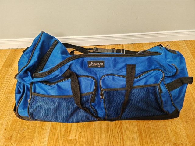 Large Blue Rolling Duffel Storage Bag with Wheels - photo 2