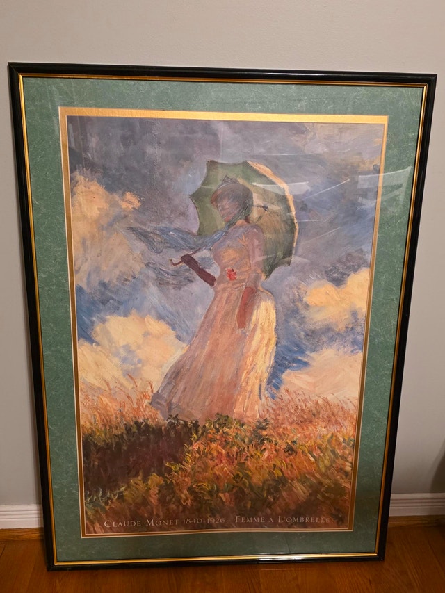 Claude Monet Femme à l'Ombrelle Large Framed Art Print