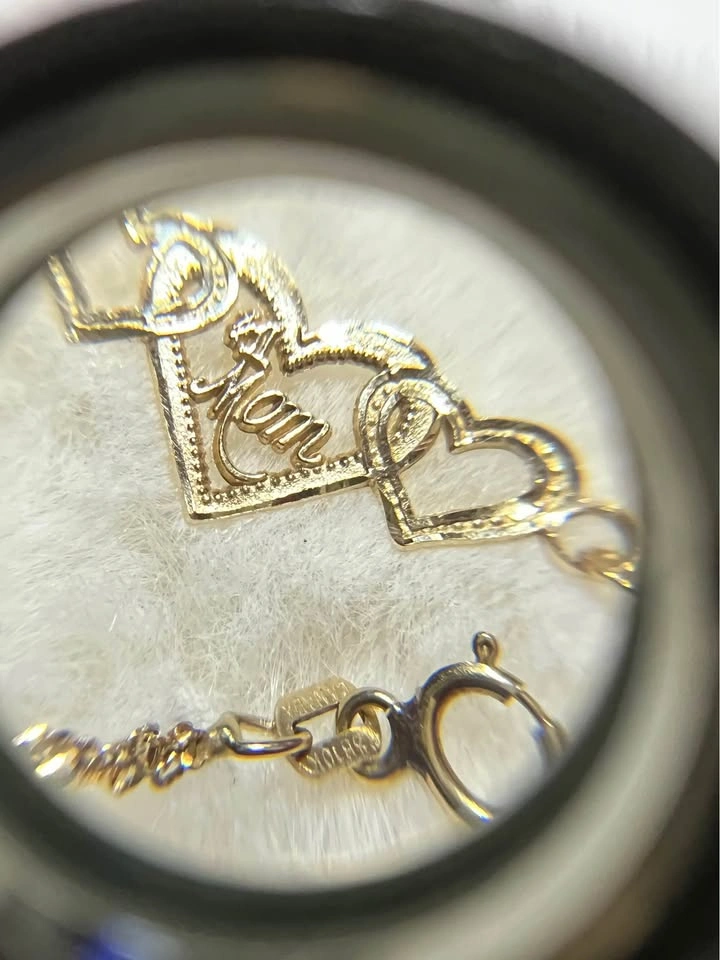 10k Gold Bracelet Heart #1 Mom - photo 2