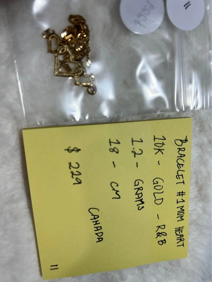 10k Gold Bracelet Heart #1 Mom - photo 3