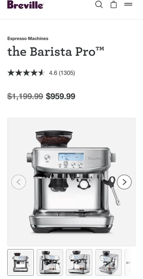 Breville Barista Pro Espresso Machine (Black Truffle) - photo 4