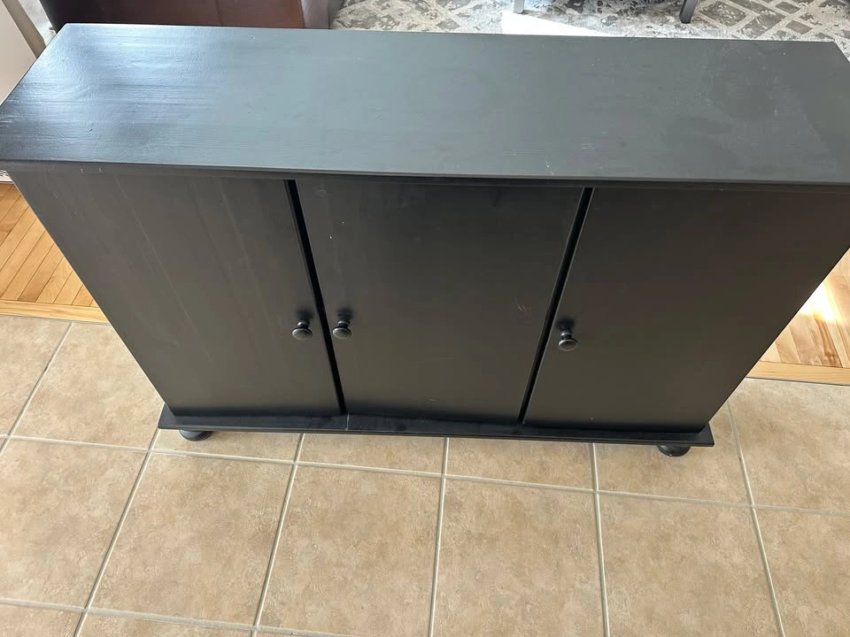 Black Sideboard/Buffet Cabinet – 47"L x 32"H – 3 Doors