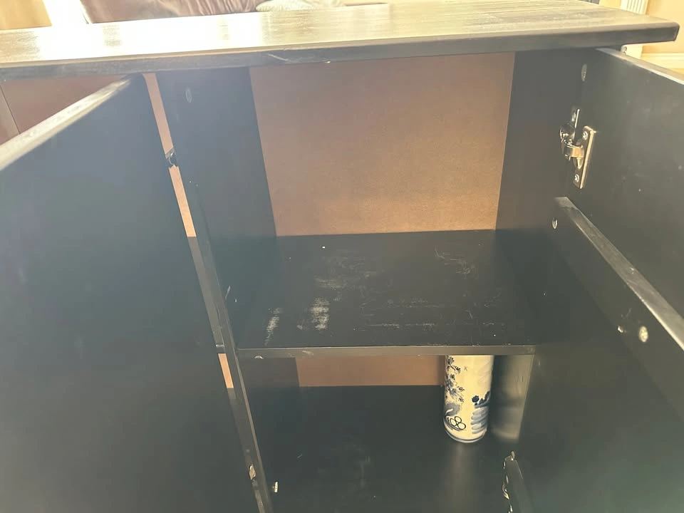 Black Sideboard/Buffet Cabinet – 47"L x 32"H – 3 Doors - photo 5