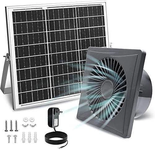 New Solar Exhaust Fan, 25W Solar Panel + 8' Ventilation Vent Fan