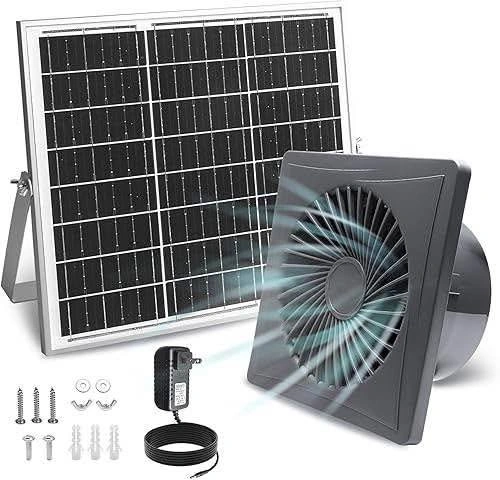 New Solar Exhaust Fan, 25W Solar Panel + 8' Ventilation Vent Fan - photo 2