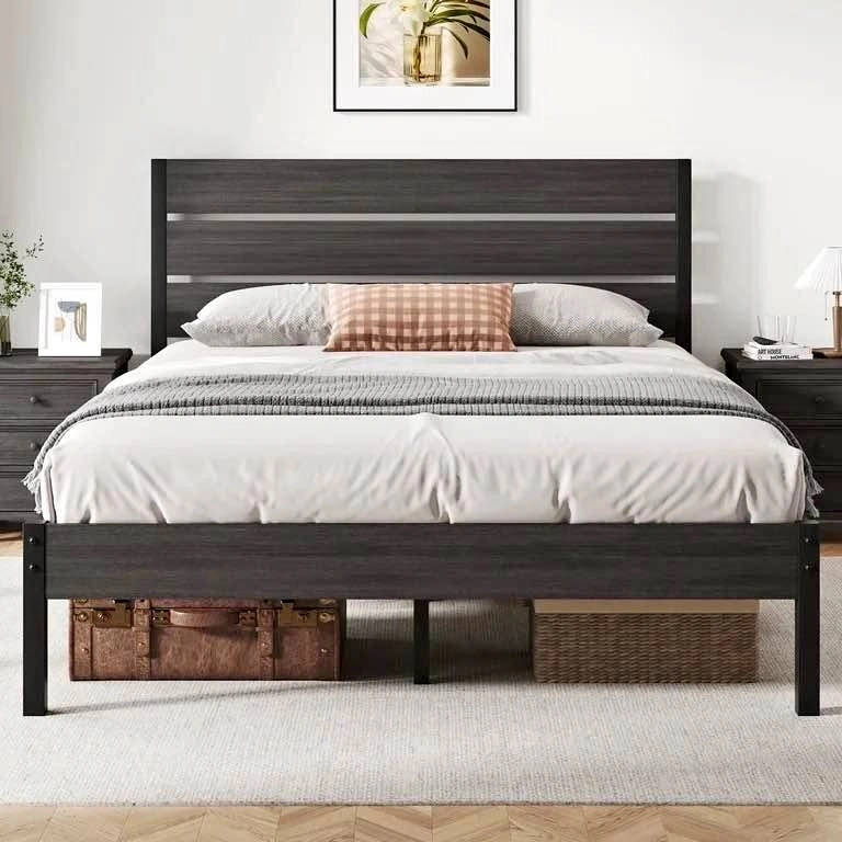 New Fluest Queen Size Bed Frame with Headboard and Footboard