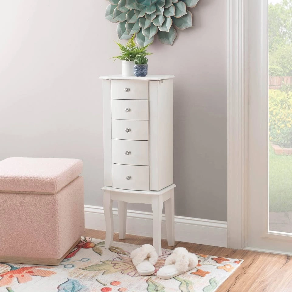 New Powell Furniture Jewelry Armoire, White - photo 2