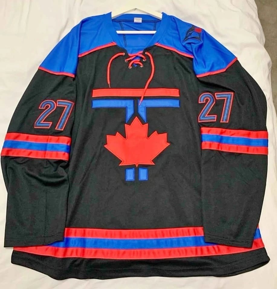 SGA Vladdy Jr Hockey Jersey #27 Black Blue Red XL