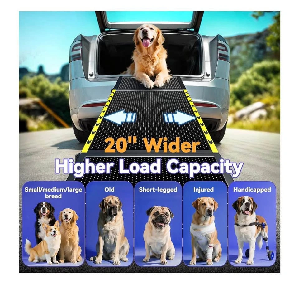 New Extra Wide Portable Folding Pet Ramp for Cars and SUVs - photo 2