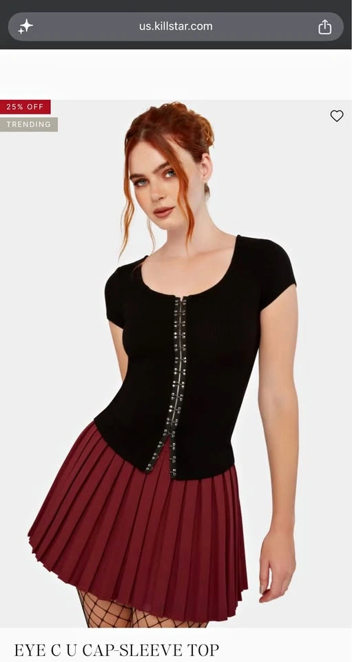 Killstar capsleeve corset tee