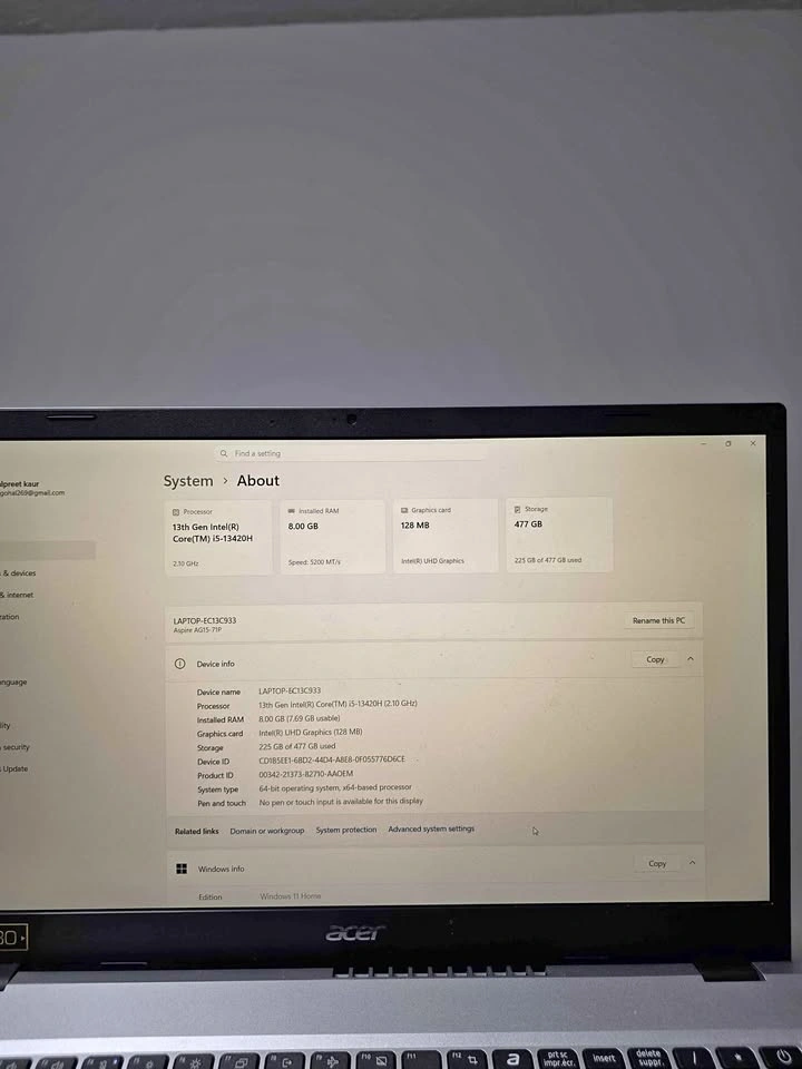 Acer Aspire Go 15 – i5 13th Gen / 8GB RAM