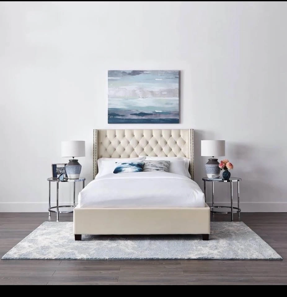 Tufted Wingback Queen Bed with Nailhead Trim + 10” Mattress - photo 2