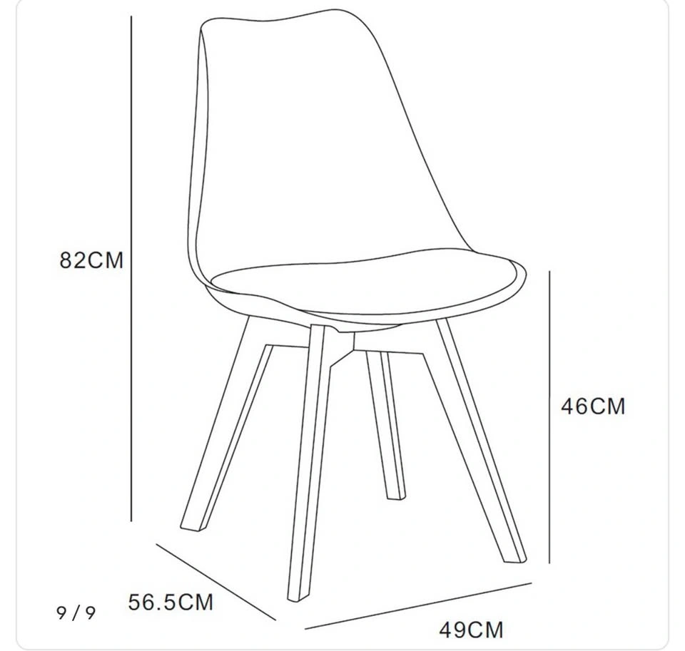 Grey Padded Seat Dining Chair Set of 2 - photo 2
