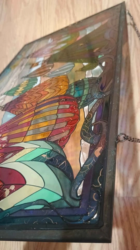 Joan Baker Designs Hand-Painted Art Glass Hot Air Balloon Window - photo 3
