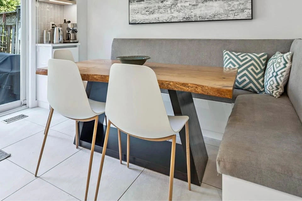 Live Edge Wood Dining Table with 3 Chairs
