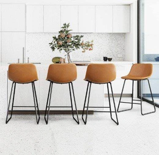4 Faux Leather Barstools - photo 2