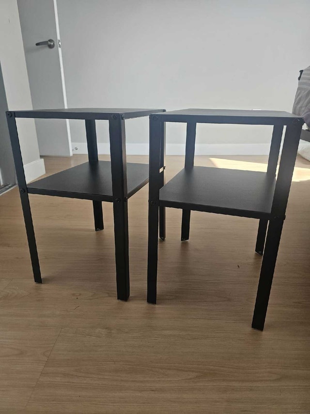 Black IKEA bedside tables
