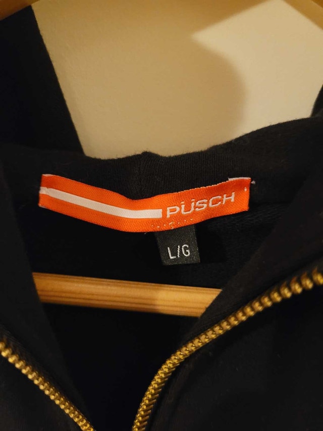 Women's Püsch Black Zip-Up Hoodie with Gold Zipper- Size Large - photo 3
