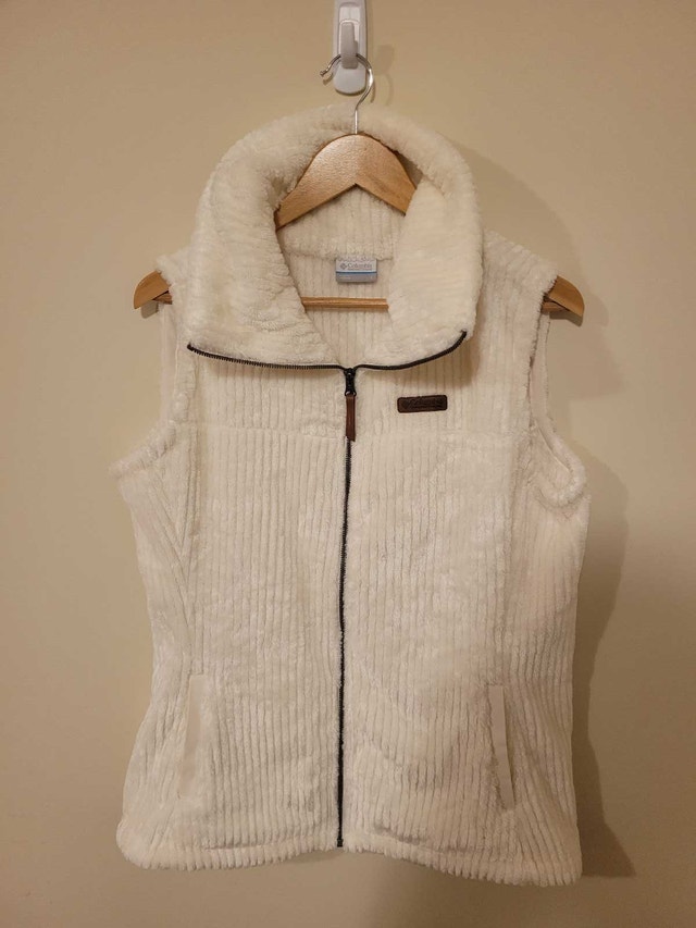 Columbia Women's Sherpa Vest Sz L Cream White