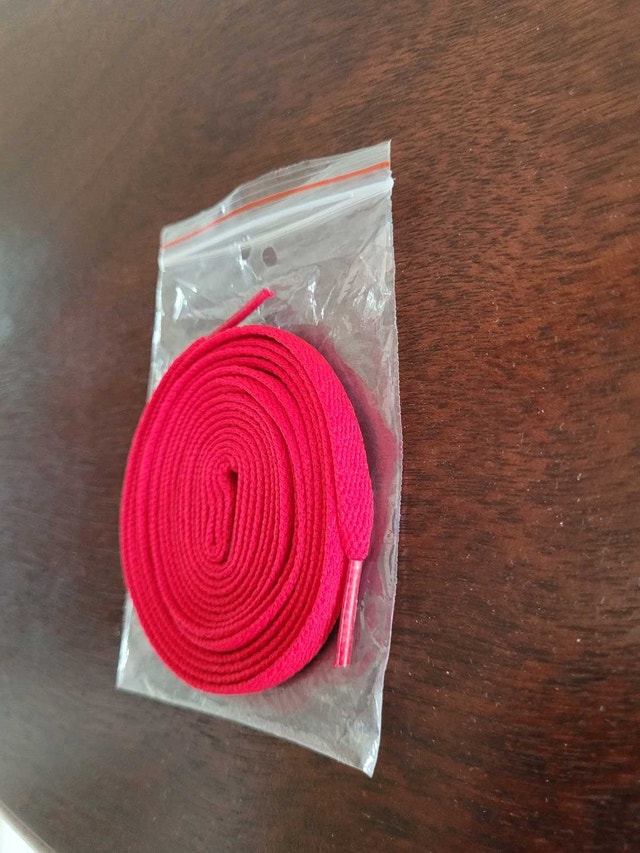 Brand New Men's Bright Red Flat Woven Shoelaces - photo 2
