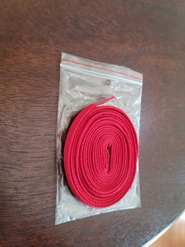 Brand New Men's Bright Red Flat Woven Shoelaces - photo 3