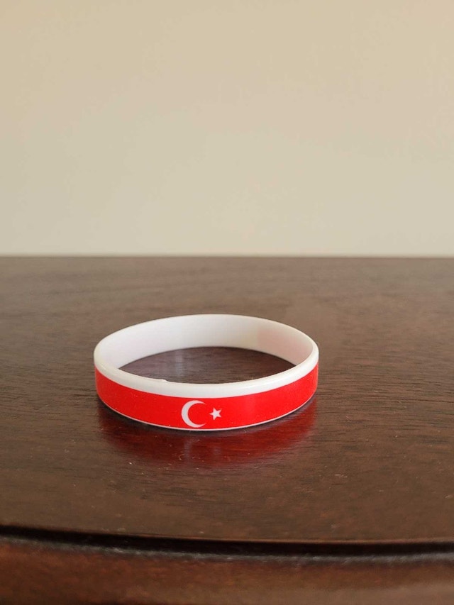 New Red And White National Flag Of Turkey Silicone Wristband