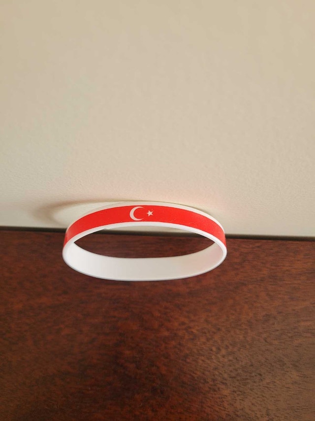 New Red And White National Flag Of Turkey Silicone Wristband - photo 3