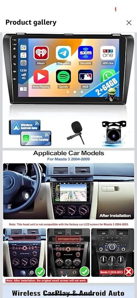 Mazda Car Stereo with Wireless Android Auto & Apple CarPlay