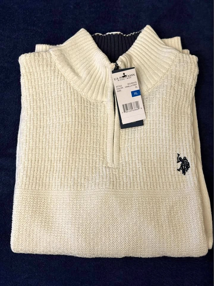 U.S. Polo Assn. Men’s Quarter-Zip Sweaters – Brand New With Tags