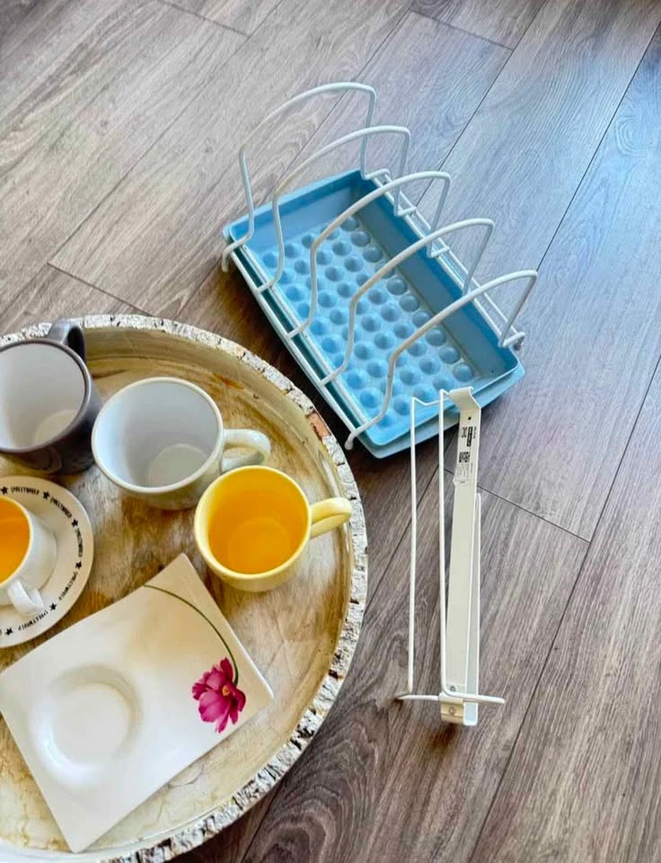 Large Wooden Tray and Assorted Mug Set - photo 2