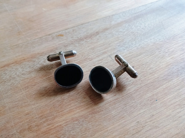925 silver and onyx black cufflinks
