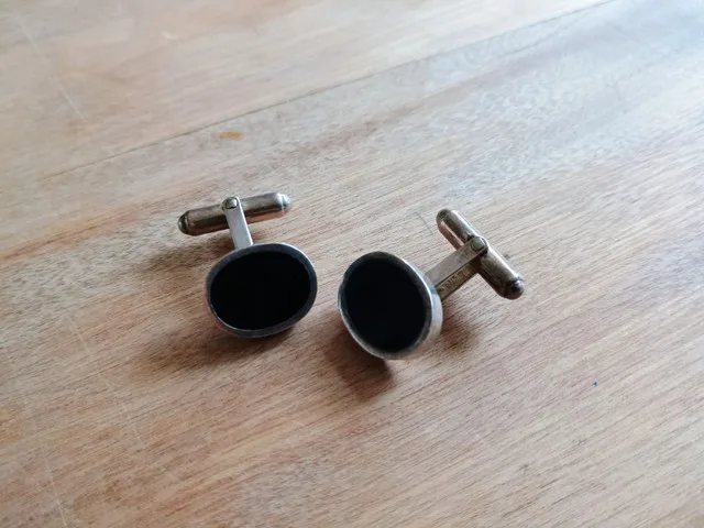 925 silver and onyx black cufflinks thumbnail