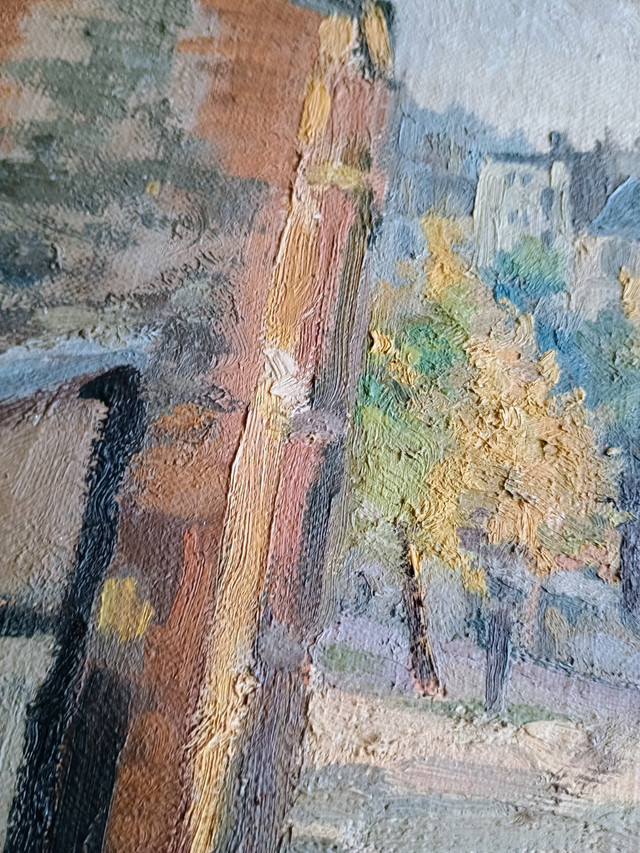 Rustic oil painting of Parisian terrace view - photo 5