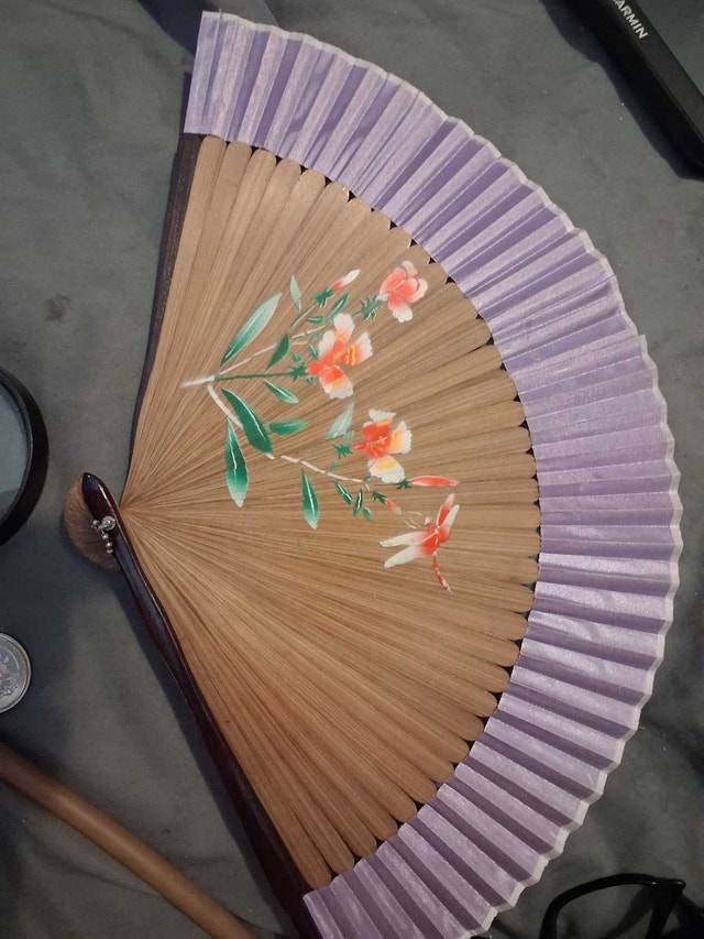 Hand-Painted Bamboo Folding Fan