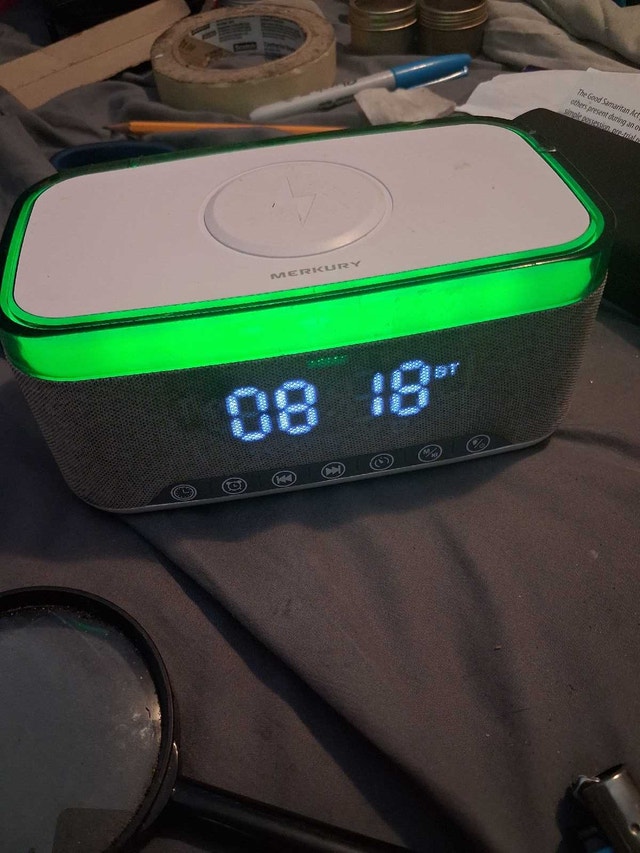 Merkury Bluetooth Alarm Clock with Wireless Charger - photo 2