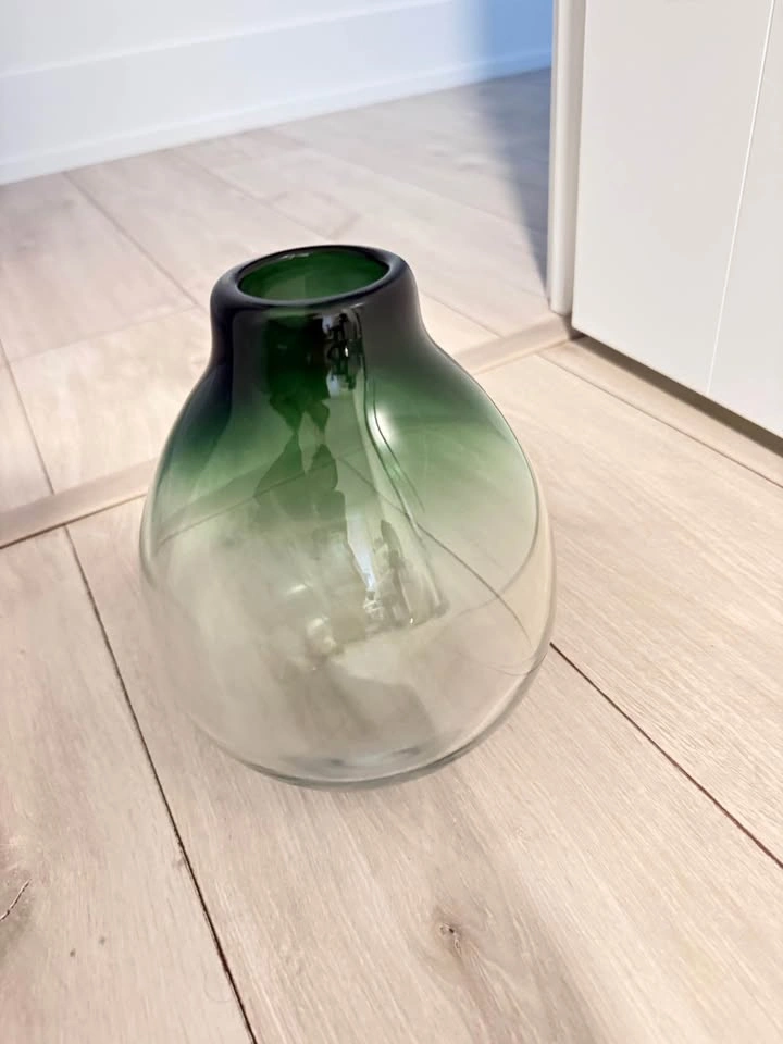 Green Ombre Glass Vase – Modern Decorative Vase