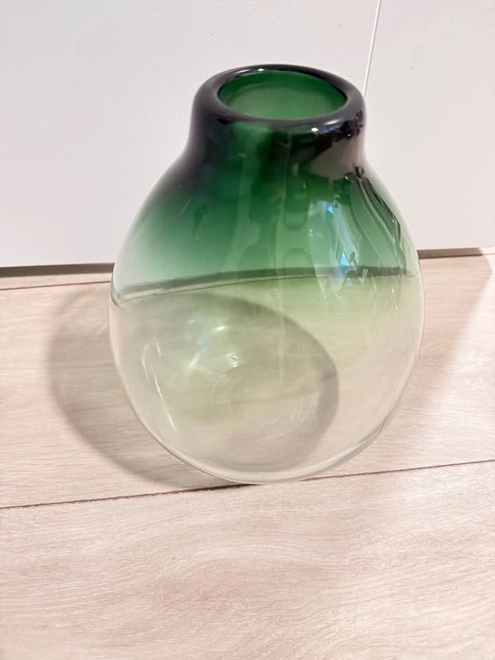 Green Ombre Glass Vase – Modern Decorative Vase - photo 2