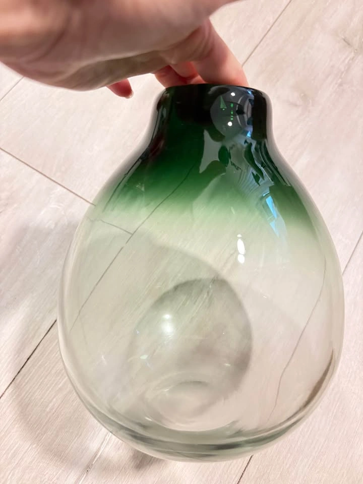 Green Ombre Glass Vase – Modern Decorative Vase - photo 3