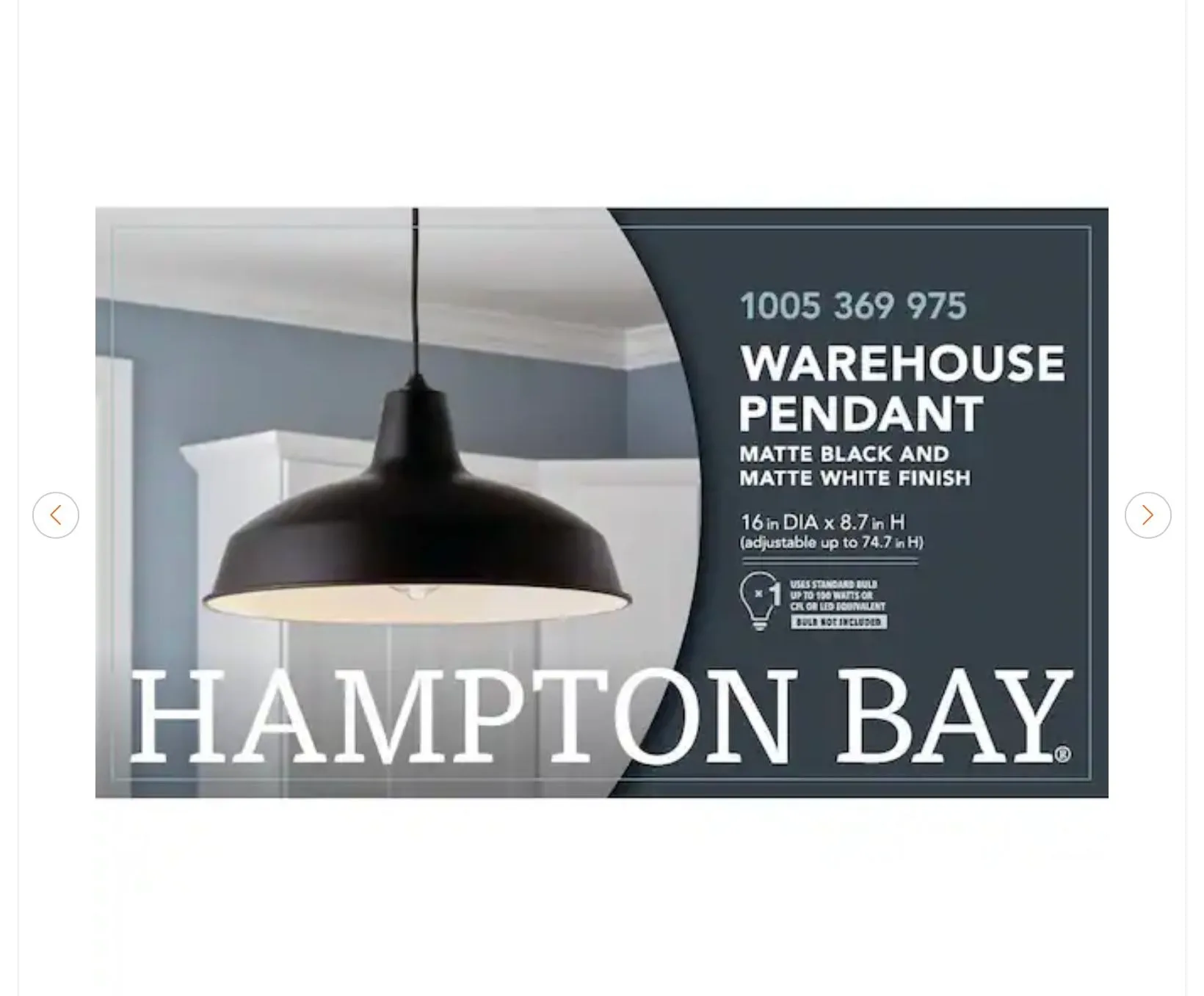 Hampton Bay Pendant Light - New thumbnail