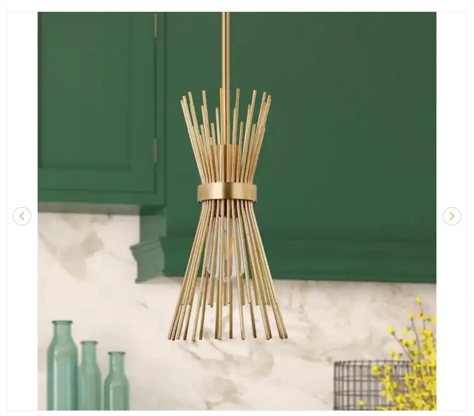Andromeda 1-Light Brass Starburst Pendant Light - New thumbnail